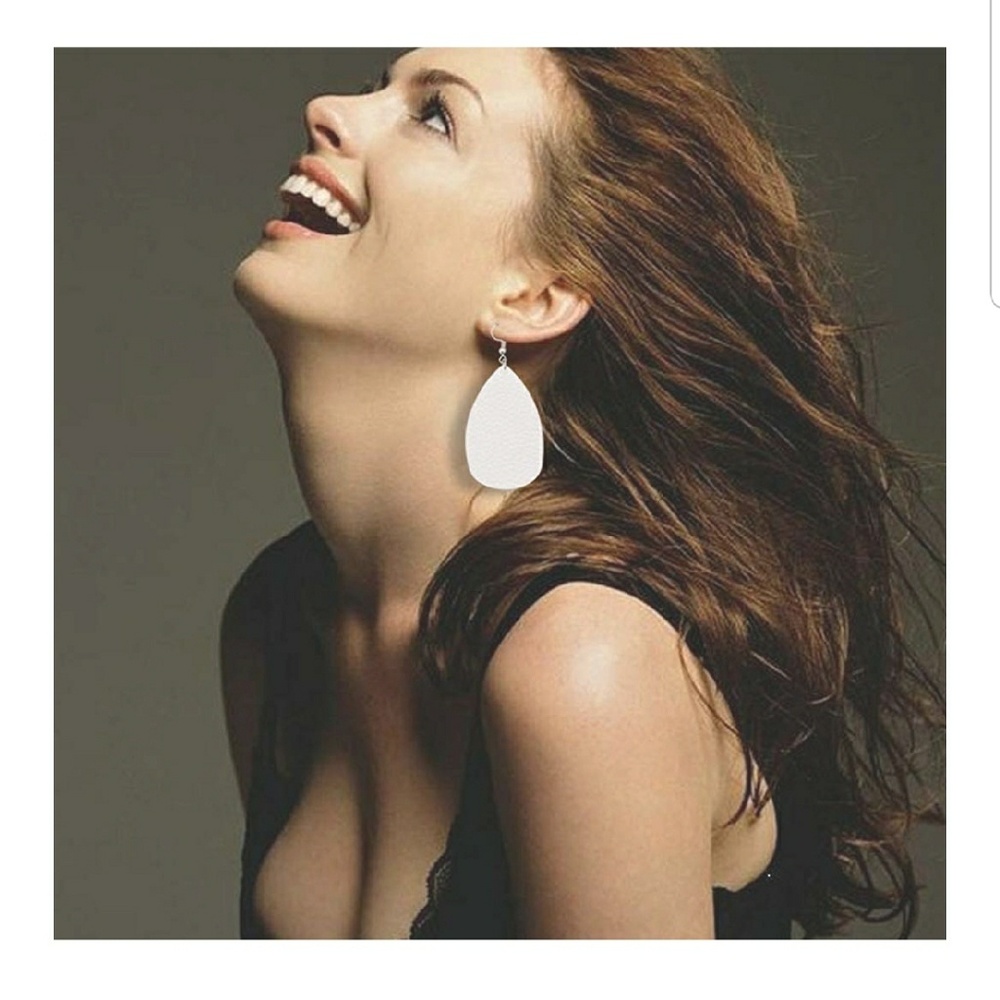 Lightweight Faux Leather Leaf Earring